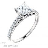 Princess Cut Forever One Moissanite Engagement Ring #GTJ1148-square-fo-w 4 Princess Cut Forever One Moissanite Engagement Ring #GTJ1148-square-fo-w