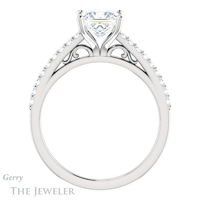 Princess Cut Forever One Moissanite Engagement Ring #GTJ1148-square-fo-w 2 Princess Cut Forever One Moissanite Engagement Ring #GTJ1148-square-fo-w