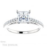 Princess Cut Forever One Moissanite Engagement Ring #GTJ1148-square-fo-w 1 Princess Cut Forever One Moissanite Engagement Ring #GTJ1148-square-fo-w
