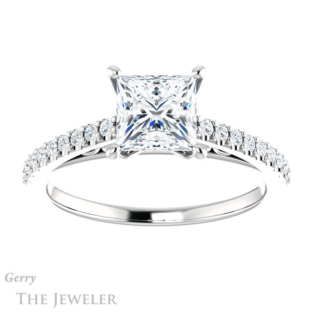 Princess Cut Forever One Moissanite Engagement Ring #GTJ1148-square-fo-w 1 Princess Cut Forever One Moissanite Engagement Ring #GTJ1148-square-fo-w