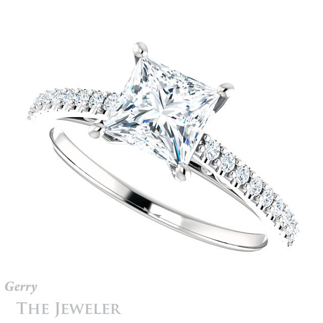 Princess Cut Forever One Moissanite Engagement Ring #GTJ1148-square-fo-w 5 Princess Cut Forever One Moissanite Engagement Ring #GTJ1148-square-fo-w