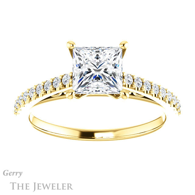 Princess Cut Forever One Moissanite Engagement Ring #GTJ1148-square-fo-y 1 Princess Cut Forever One Moissanite Engagement Ring #GTJ1148-square-fo-y