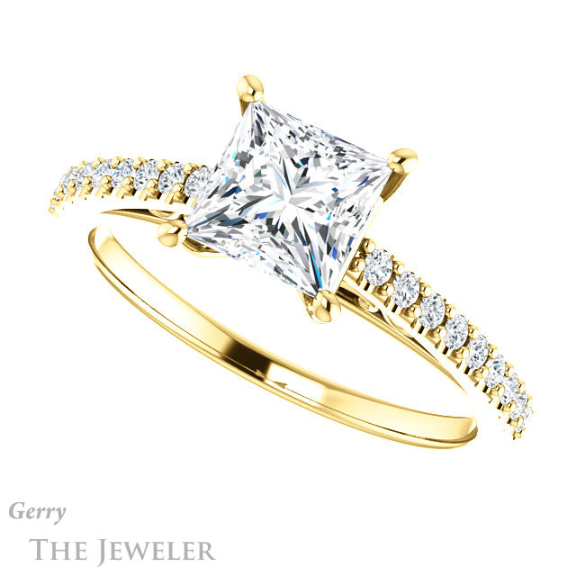 Princess Cut Forever One Moissanite Engagement Ring #GTJ1148-square-fo-y 5 Princess Cut Forever One Moissanite Engagement Ring #GTJ1148-square-fo-y