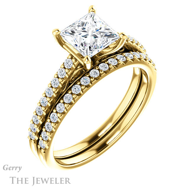 Princess Cut Forever One Moissanite Engagement Ring #GTJ1148-square-fo-y 6 Princess Cut Forever One Moissanite Engagement Ring #GTJ1148-square-fo-y