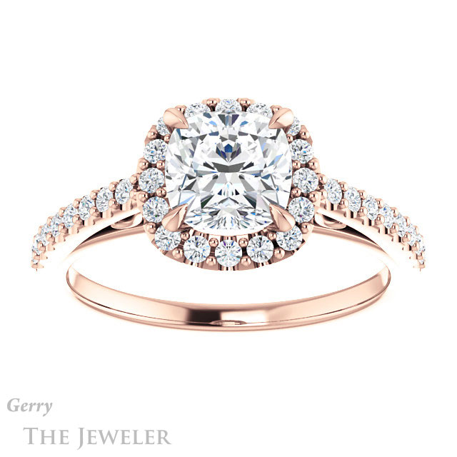 Cushion Cut Forever One Moissanite Engagement Ring #GTJ1149-cushion-fo-r