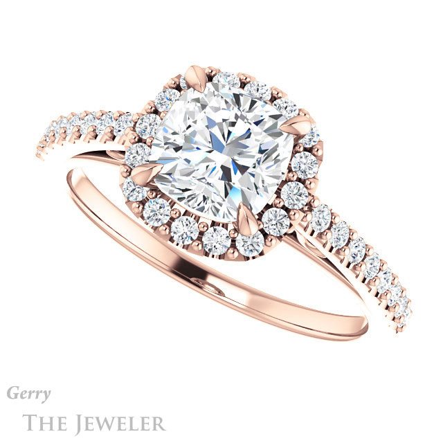 Cushion Cut Forever One Moissanite Engagement Ring #GTJ1149-cushion-fo-r 5 Cushion Cut Forever One Moissanite Engagement Ring #GTJ1149-cushion-fo-r