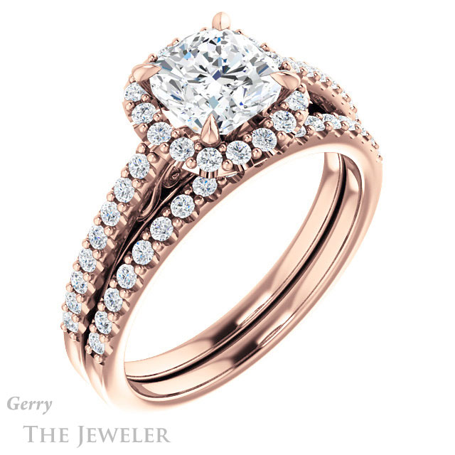 Cushion Cut Forever One Moissanite Engagement Ring #GTJ1149-cushion-fo-r 6 Cushion Cut Forever One Moissanite Engagement Ring #GTJ1149-cushion-fo-r