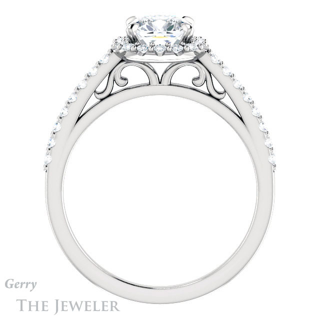 Cushion Cut Forever One Moissanite Engagement Ring #GTJ1149-cushion-fo-w