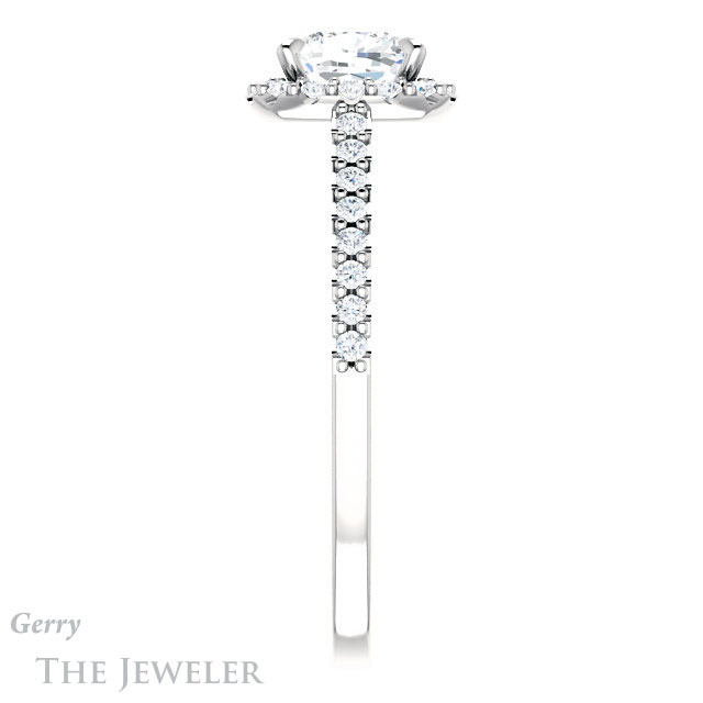 Cushion Cut Forever One Moissanite Engagement Ring #GTJ1149-cushion-fo-w