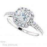 Cushion Cut Forever One Moissanite Engagement Ring #GTJ1149-cushion-fo-w