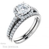 Cushion Cut Forever One Moissanite Engagement Ring #GTJ1149-cushion-fo-w