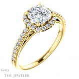 Cushion Cut Forever One Moissanite Engagement Ring #GTJ1149-cushion-fo-y 4 Cushion Cut Forever One Moissanite Engagement Ring #GTJ1149-cushion-fo-y