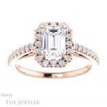 Emerald Cut Forever One Moissanite Engagement Ring #GTJ1149-emerald-fb-r 1 Emerald Cut Forever Brilliant Moissanite Engagement Ring #GTJ1149-emerald-fb-r