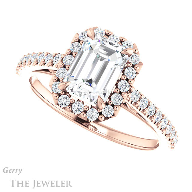 Emerald Cut Forever One Moissanite Engagement Ring #GTJ1149-emerald-fb-r 5 Emerald Cut Forever Brilliant Moissanite Engagement Ring #GTJ1149-emerald-fb-r