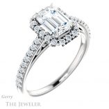 Emerald Cut Forever Brilliant Moissanite Engagement Ring #GTJ1149-emerald-fb-w