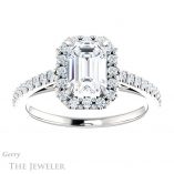 Emerald Cut Forever Brilliant Moissanite Engagement Ring #GTJ1149-emerald-fb-w