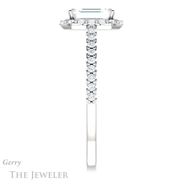 Emerald Cut Forever Brilliant Moissanite Engagement Ring #GTJ1149-emerald-fb-w