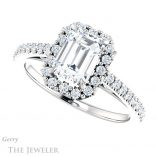 Emerald Cut Forever Brilliant Moissanite Engagement Ring #GTJ1149-emerald-fb-w