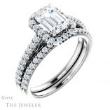 Emerald Cut Forever Brilliant Moissanite Engagement Ring #GTJ1149-emerald-fb-w