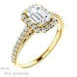 Emerald Cut Forever Brilliant Moissanite Engagement Ring #GTJ1149-emerald-fb-y