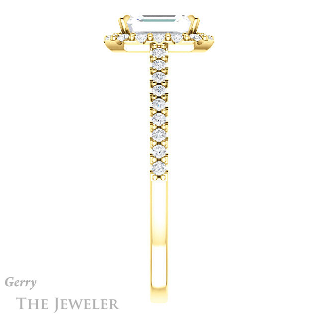 Emerald Cut Forever Brilliant Moissanite Engagement Ring #GTJ1149-emerald-fb-y