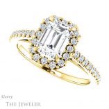 Emerald Cut Forever Brilliant Moissanite Engagement Ring #GTJ1149-emerald-fb-y