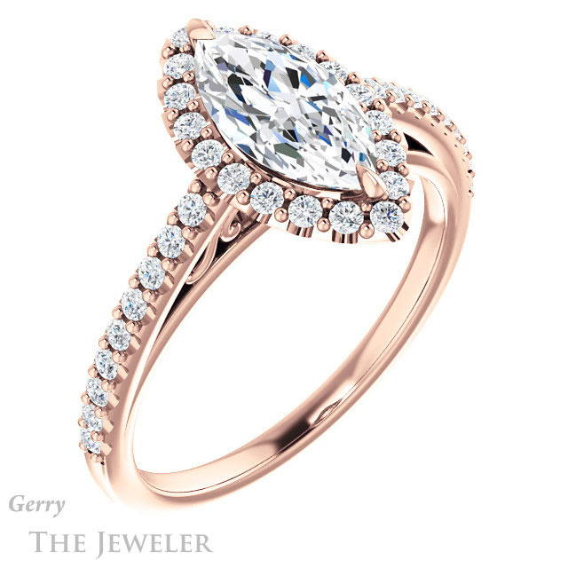 Marquise Cut Forever One Moissanite Engagement Ring #GTJ1149-marquise-fb-r 4 Marquise Cut Forever Brilliant Moissanite Engagement Ring #GTJ1149-marquise-fb-r