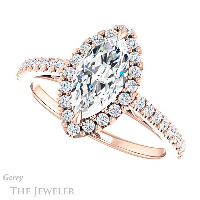 Marquise Cut Forever One Moissanite Engagement Ring #GTJ1149-marquise-fb-r 5 Marquise Cut Forever Brilliant Moissanite Engagement Ring #GTJ1149-marquise-fb-r