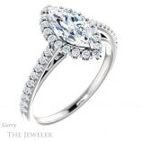 Marquise Cut Forever Brilliant Moissanite Engagement Ring #GTJ1149-marquise-fb-w
