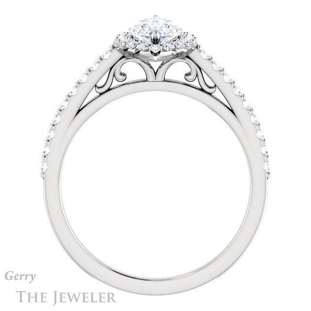 Marquise Cut Forever Brilliant Moissanite Engagement Ring #GTJ1149-marquise-fb-w