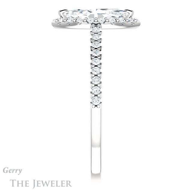 Marquise Cut Forever Brilliant Moissanite Engagement Ring #GTJ1149-marquise-fb-w