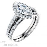 Marquise Cut Forever Brilliant Moissanite Engagement Ring #GTJ1149-marquise-fb-w