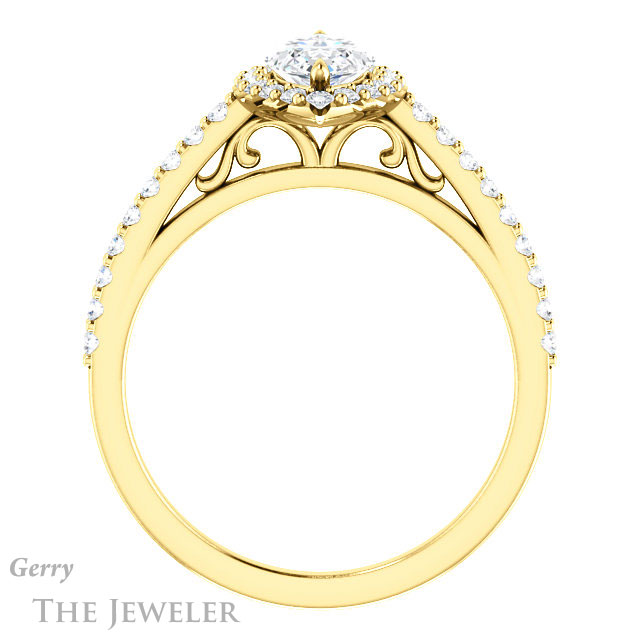 Marquise Cut Forever Brilliant Moissanite Engagement Ring #GTJ1149-marquise-fb-y