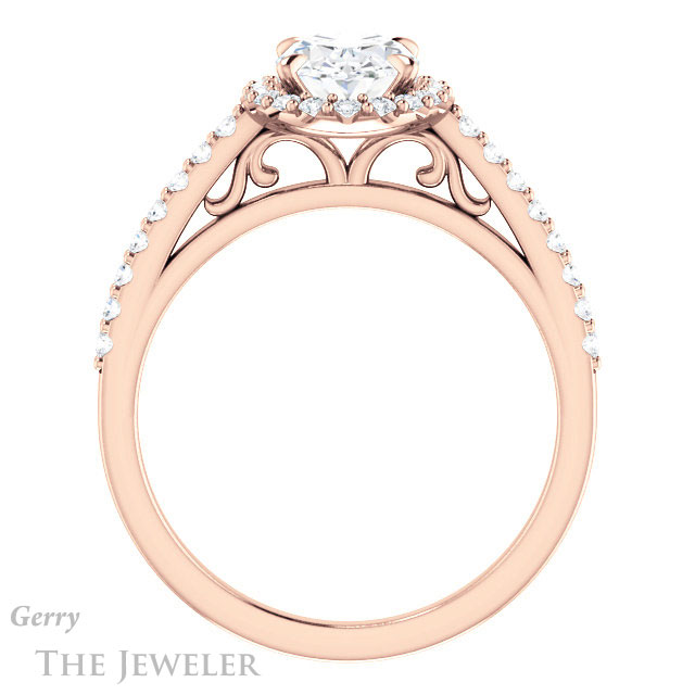 Oval Shaped Forever One Moissanite Engagement Ring #GTJ1149-oval-fo-r
