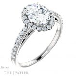 Oval Shaped Forever One Moissanite Engagement Ring #GTJ1149-oval-fo-w 4 Oval Shaped Forever One Moissanite Engagement Ring #GTJ1149-oval-fo-w
