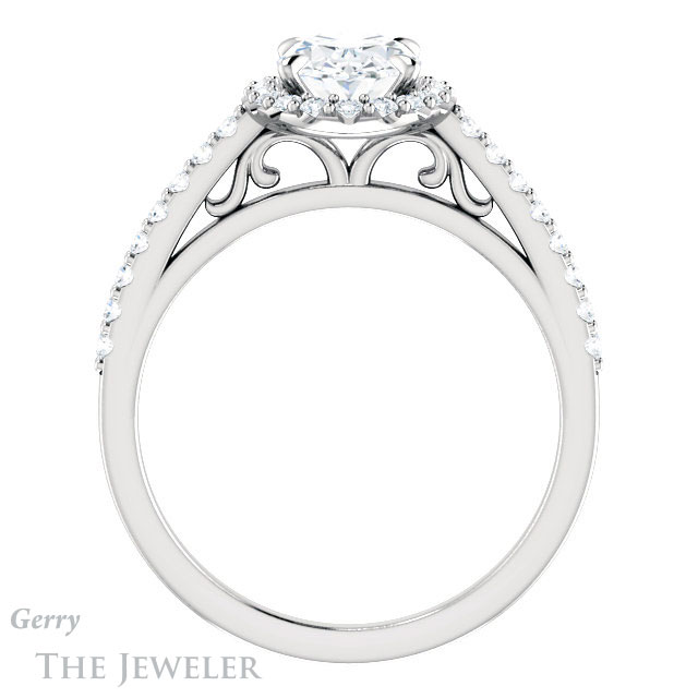 Oval Shaped Forever One Moissanite Engagement Ring #GTJ1149-oval-fo-w 2 Oval Shaped Forever One Moissanite Engagement Ring #GTJ1149-oval-fo-w