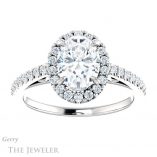 Oval Shaped Forever One Moissanite Engagement Ring #GTJ1149-oval-fo-w 1 Oval Shaped Forever One Moissanite Engagement Ring #GTJ1149-oval-fo-w