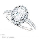 Oval Shaped Forever One Moissanite Engagement Ring #GTJ1149-oval-fo-w 5 Oval Shaped Forever One Moissanite Engagement Ring #GTJ1149-oval-fo-w