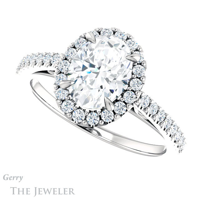 Oval Shaped Forever One Moissanite Engagement Ring #GTJ1149-oval-fo-w 5 Oval Shaped Forever One Moissanite Engagement Ring #GTJ1149-oval-fo-w