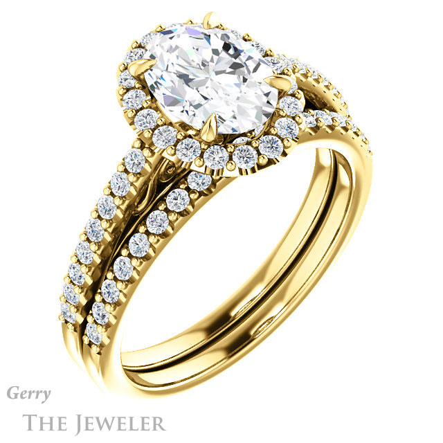 Oval Shaped Forever One Moissanite Engagement Ring #GTJ1149-oval-fo-y 6 Oval Shaped Forever One Moissanite Engagement Ring #GTJ1149-oval-fo-y
