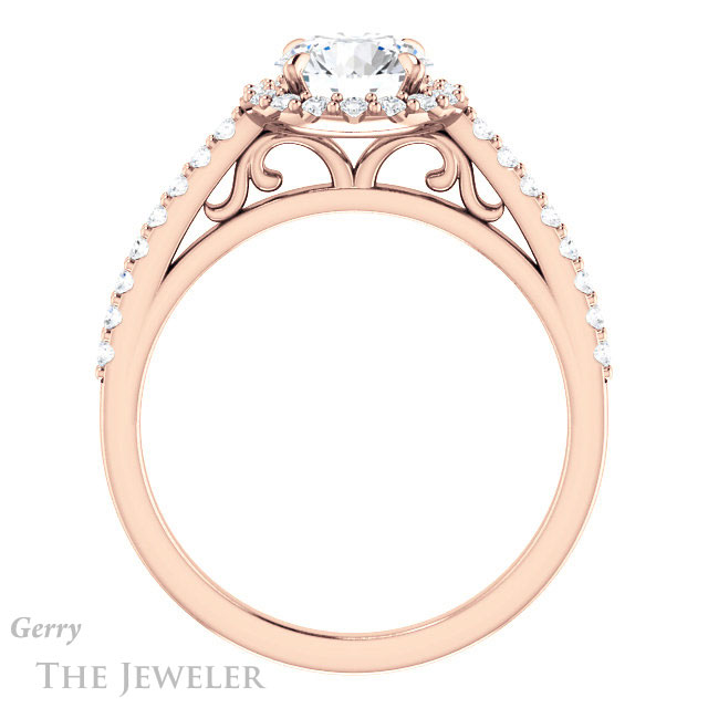 Round Cut Forever One Moissanite Engagement Ring #GTJ1149-round-fo-r