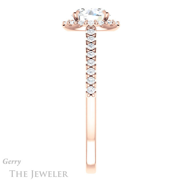 Round Cut Forever One Moissanite Engagement Ring #GTJ1149-round-fo-r