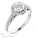 Round Cut Forever One Moissanite Engagement Ring #GTJ1149-round-fo-w