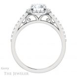 Round Cut Forever One Moissanite Engagement Ring #GTJ1149-round-fo-w