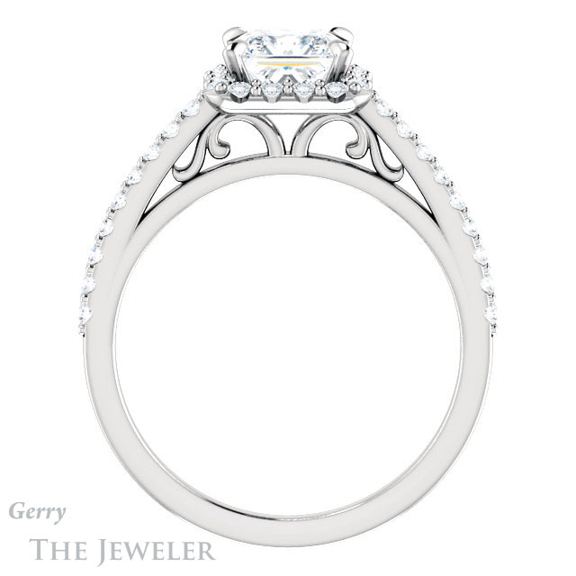 Princess Cut Forever One Moissanite Engagement Ring #GTJ1149-square-fo-w