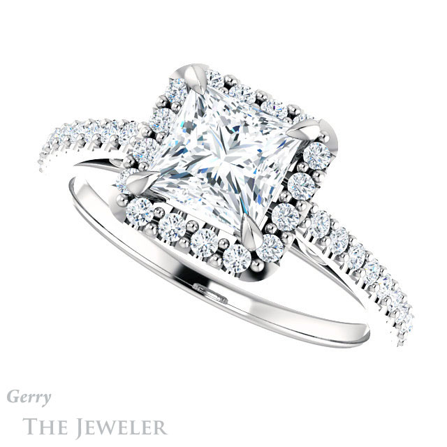 Princess Cut Forever One Moissanite Engagement Ring #GTJ1149-square-fo-w