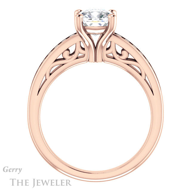 Cushion Cut Forever One Moissanite Engagement Ring #GTJ1150-cushion-fo-r