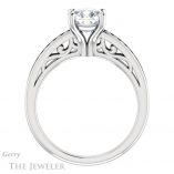 Cushion Cut Forever One Moissanite Engagement Ring #GTJ1150-cushion-fo-w 2 Cushion Cut Forever One Moissanite Engagement Ring #GTJ1150-cushion-fo-w
