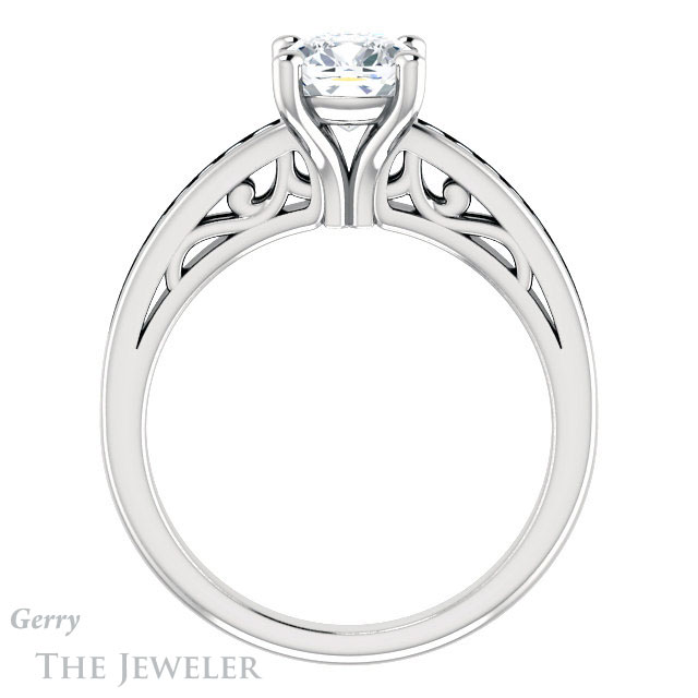 Cushion Cut Forever One Moissanite Engagement Ring #GTJ1150-cushion-fo-w 2 Cushion Cut Forever One Moissanite Engagement Ring #GTJ1150-cushion-fo-w