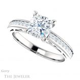 Cushion Cut Forever One Moissanite Engagement Ring #GTJ1150-cushion-fo-w 5 Cushion Cut Forever One Moissanite Engagement Ring #GTJ1150-cushion-fo-w